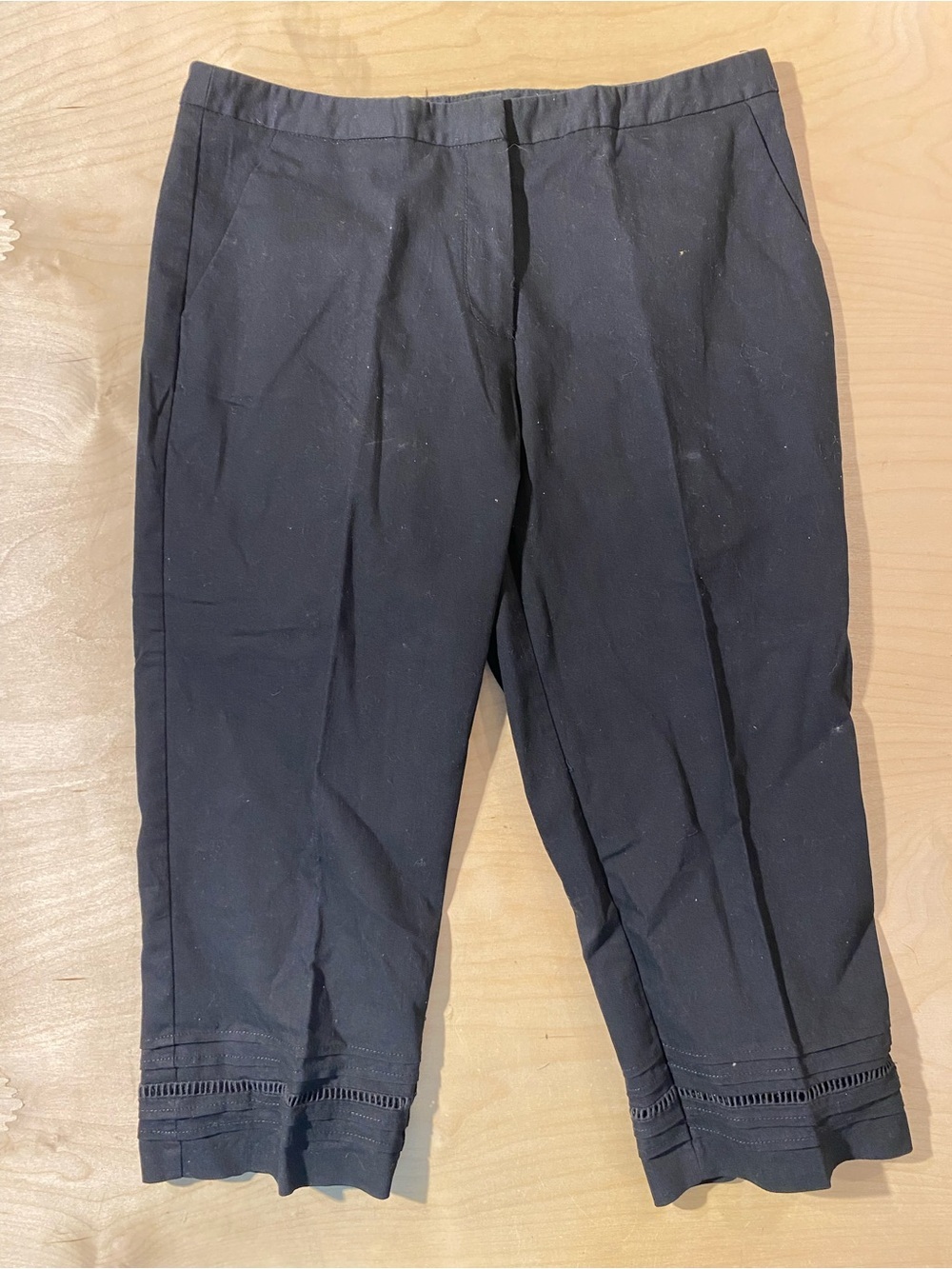 Zac & Rachel Black High-Waist Tailored Capris Pants 12 (RV)